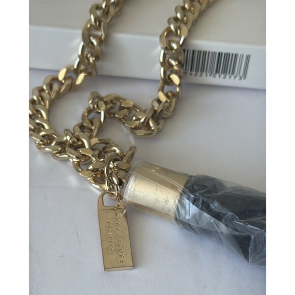 Marc Jacobs DECADENCE LARGE Necklace Gold Tone Chain Tassel black in box GWP - Picture 10 of 12